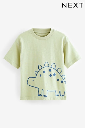 Lime Green Dinosaur Short Sleeve Character T-Shirt (3mths-7yrs) (N27556) | £5 - £7