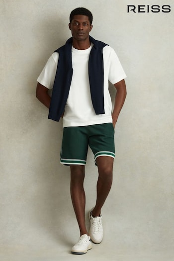 Reiss Green Multi Jack Knitted Elasticated Waist Shorts (N27611) | £110