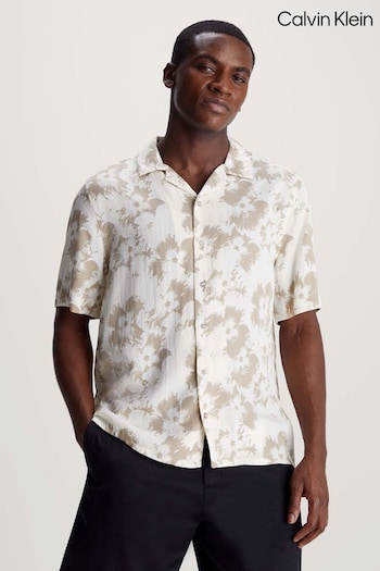 Calvin Klein Flower Printed White Shirt (N27818) | £90