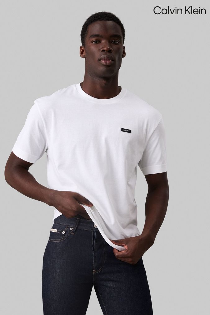 Calvin klein plain best sale white t shirt