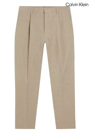Calvin Klein Natural Linen Trousers (N27856) | £190