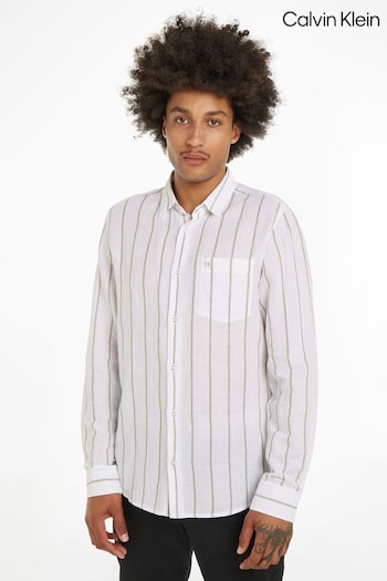Calvin Klein Linen Cotton Stripe Shirt (N27859) | £110
