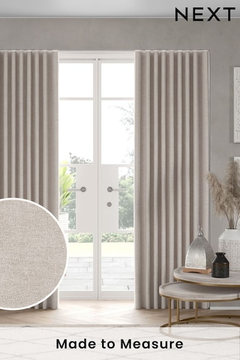 Natural Matte Chenille Made to Measure Curtains (N27952) | £91