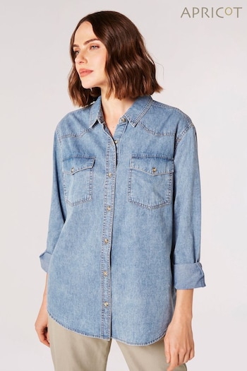 Apricot Blue Oversized Cotton Denim 100% Cotton Shirt (N27969) | £35