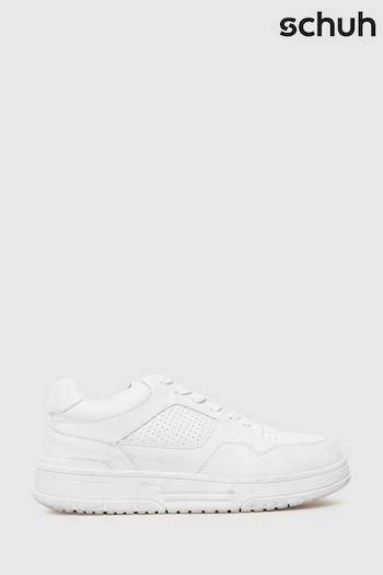 Schuh Monroe Lace-Up White Trainers (N28001) | £35