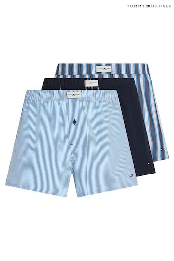 Tommy Hilfiger Blue Woven Boxers 3 Pack (N28003) | £50