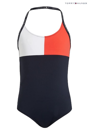 Tommy Turnlock Hilfiger Blue One Piece Swimsuit (N28023) | £50