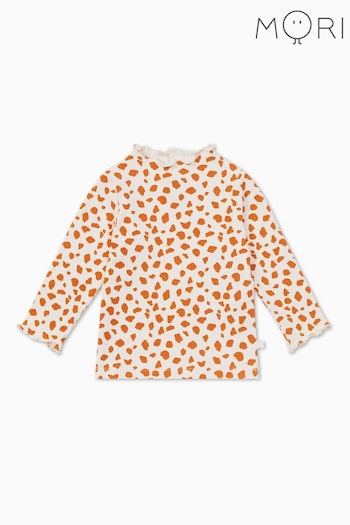 MORI Cream Organic Cotton & Bamboo Giraffe Spot Frill T-Shirt (N28173) | £19 - £21