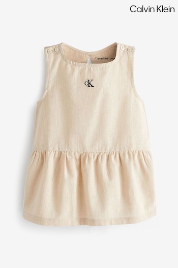Calvin Klein Natural Linen Blend Woven Dress (N28239) | £55