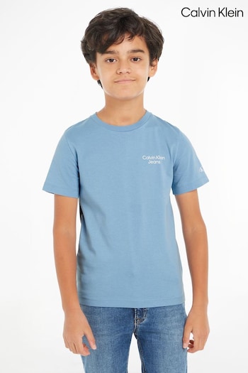 Calvin Logo Klein Blue Logo T-Shirt (N28251) | £25
