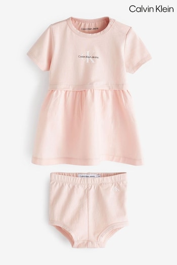 Calvin chest Klein Pink Monogram Logo Dress (N28255) | £50