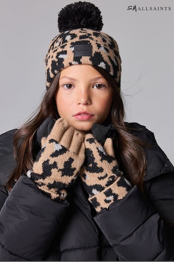 smALLSAINTS Leopard Print Kaia Knitted Beanie (N28276) | £26