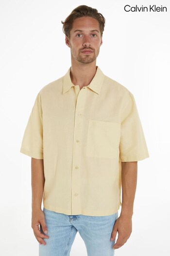 Calvin Klein Linen Button Down Shirt (N28384) | £85
