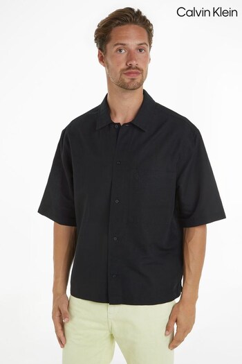 Calvin Klein Linen Button Down Shirt (N28393) | £85