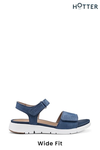 Hotter Blue Wide Fit Saunter Touch Fastening Buckle Sandals (N28427) | £79