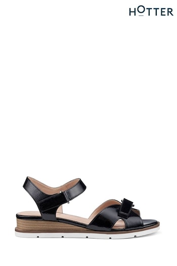Hotter Black Regular Fit Syros Touch Fastening Sandals (N28430) | £79