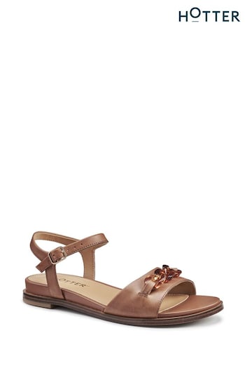 Hotter Brown Modena Buckle Wide Fit Sandals (N28461) | £79