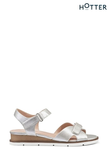 Hotter Silver Regular Fit Syros Touch Fastening Sandals (N28471) | £79