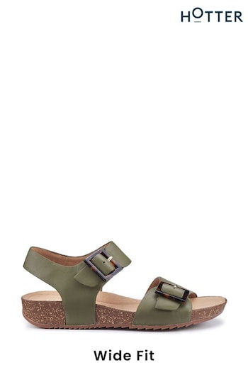 Hotter Green Tourist II Buckle Wide Fit Fit Sandals (N28477) | £79
