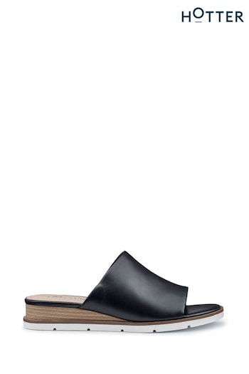 Hotter Black Regular Kos Slip-Ons Sandals (N28480) | £79