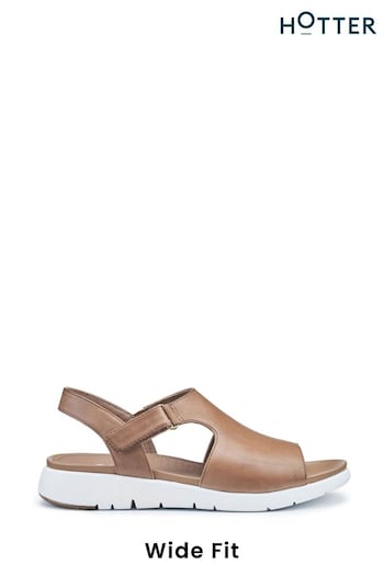 Hotter Brown Meander Touch Fastening Wide Fit Sandals Victory (N28485) | £79