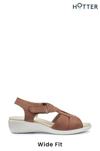 Hotter Brown Isabelle Touch-Fastening X Wide Fit Sandals high-top (N28490) | £89