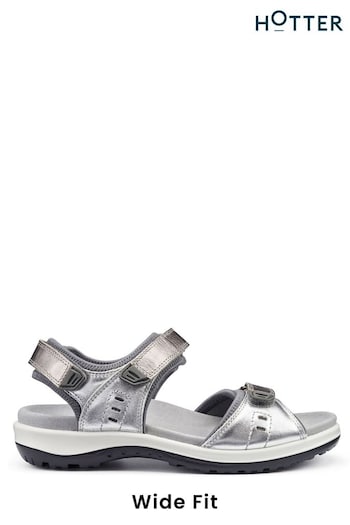 Hotter Grey Walk II Touch-Fastening Wide Fit Fit Sandals (N28513) | £99