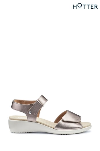 Hotter Grey Iyla Touch Fastening Sandals (N28514) | £89