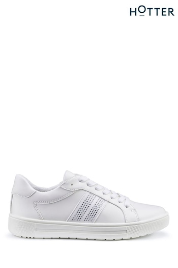 Hotter White Libra Lace-Up Shoes zip-up (N28517) | £69