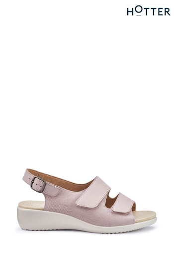 Hotter Pink Easy II Touch-Fastening/Buckle Wide Fit Fit Sandals (N28525) | £89