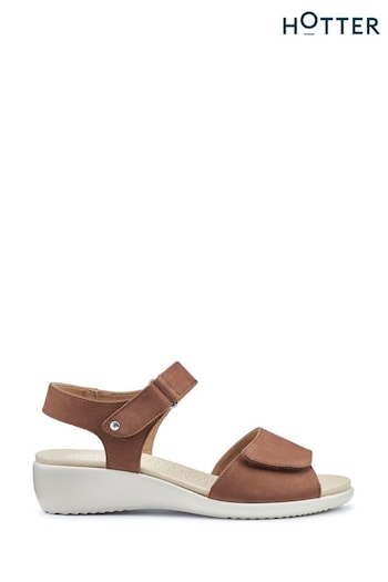 Hotter Brown Iyla Touch Fastening Sandals (N28541) | £89