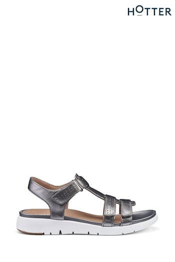 Hotter Silver Strive Touch Fastening Sandals (N28545) | £79