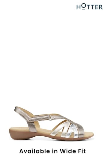 Hotter Silver Flare Touch Fastening Sandals (N28564) | £89