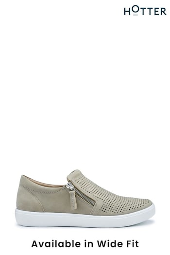 Hotter Green Daisy Slip-On Zip Shoes (N28583) | £79