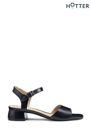 Hotter Black Amalfi Slip-On / Buckle Sandals (N28589) | £79