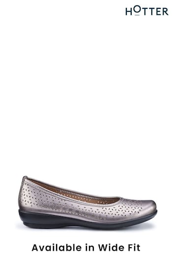 Hotter Silver Livvy II Slip-On Shoes (N28610) | £69