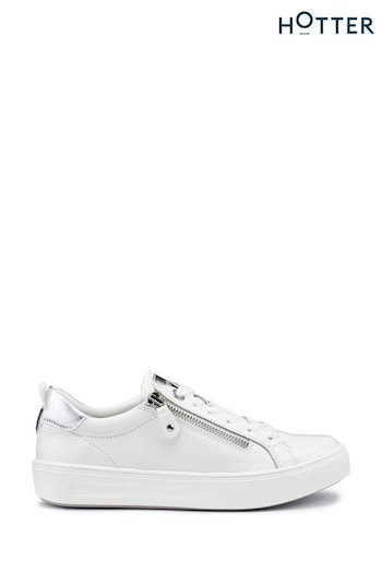 Hotter White Regular Cupid Lace-Up Zip RED Shoes (N28611) | £79