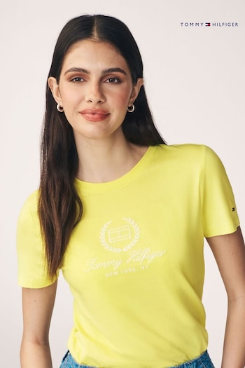 Tommy packable Hilfiger Yellow Crest Logo T-Shirt (N28656) | £40