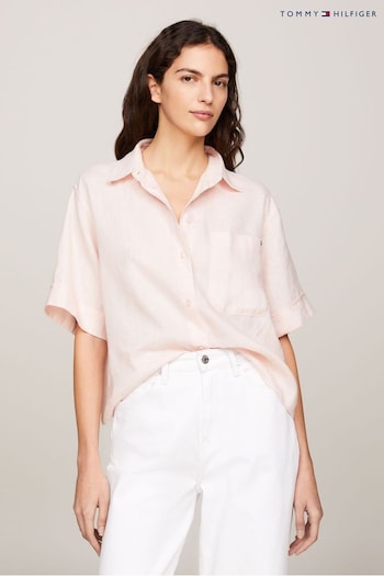 Tommy Shirt Hilfiger Short Sleeve Linen Shirt (N28666) | £110