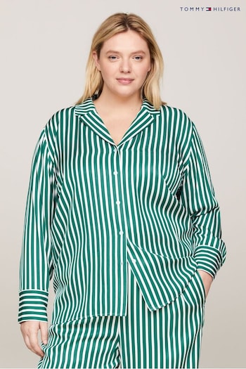 Tommy Slide Hilfiger Green Curve Pj Striped Shirt (N28691) | £120