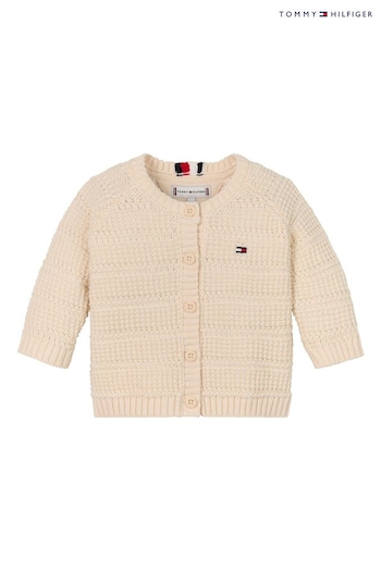 Tommy Sneaker Hilfiger Baby Structured Cream Cardigan (N28814) | £50