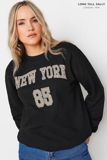 Long Tall Sally Black New York Slogan Sweatshirt (N28822) | £24