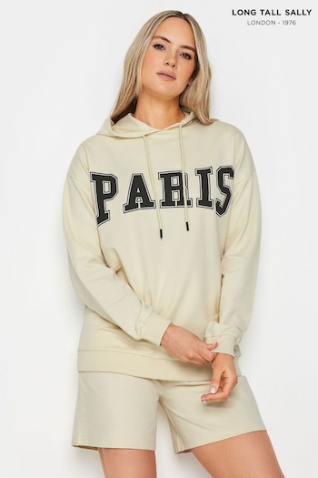 Long Tall Sally Cream Paris Overhead Hoodie (N28833) | £29