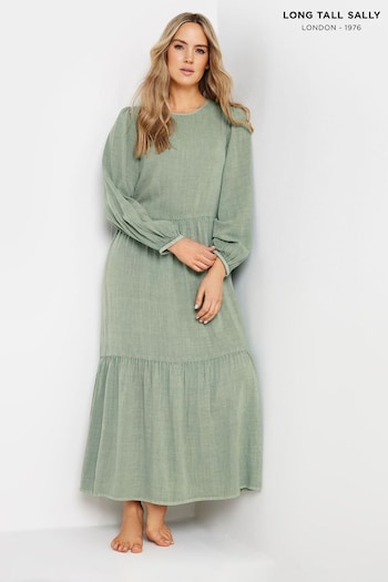 Long Tall Sally Green Smock Tiered Dress (N28853) | £39