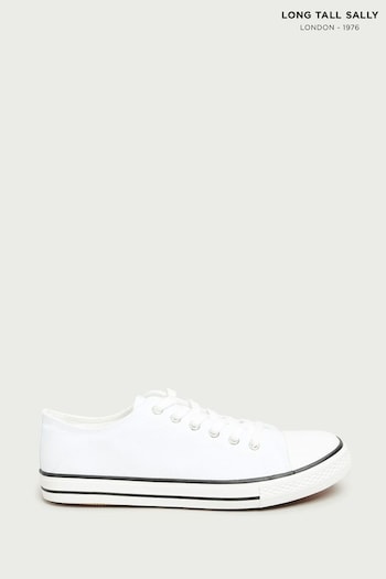 Long Tall Sally White Canvas Low Trainers (N28868) | £24