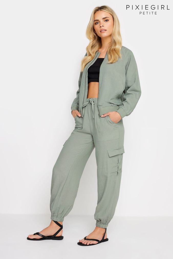 Buy Women s Linen Cargo Trousers Online Next UK
