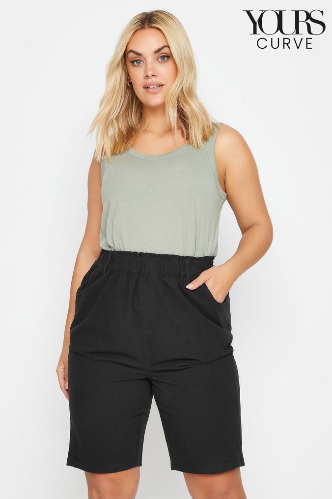 Black cotton shorts womens hotsell
