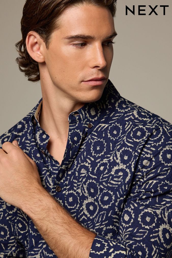 Buy Men s Blue Plus Size Shirts Online Next UK