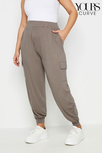Yours Curve Brown Cargo Harem Trousers (N29059) | £26