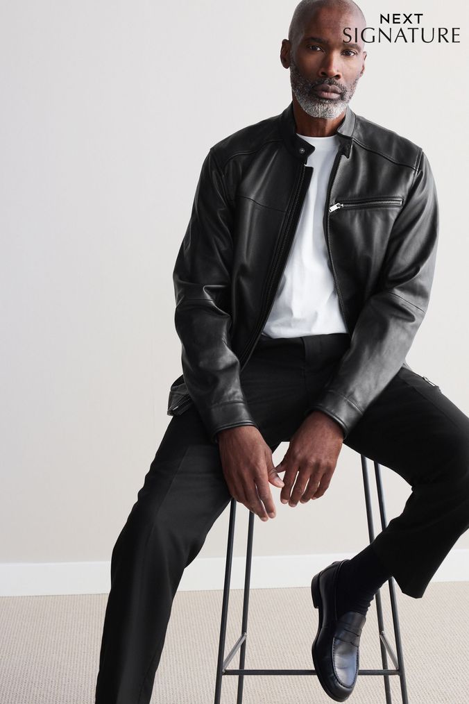 Mens Leather Coats Jackets Next UK